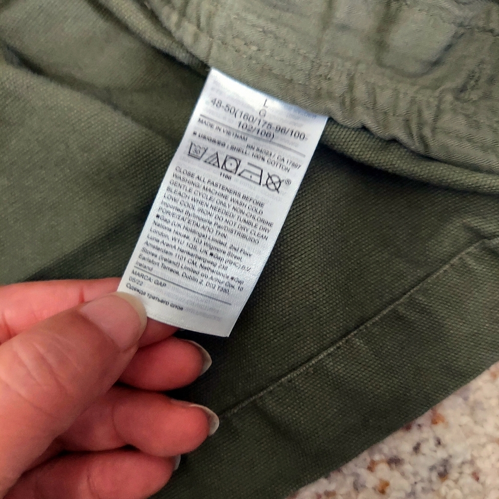 GAP Canvas Utility Jacket Large In Army Green - Picture 9 of 9